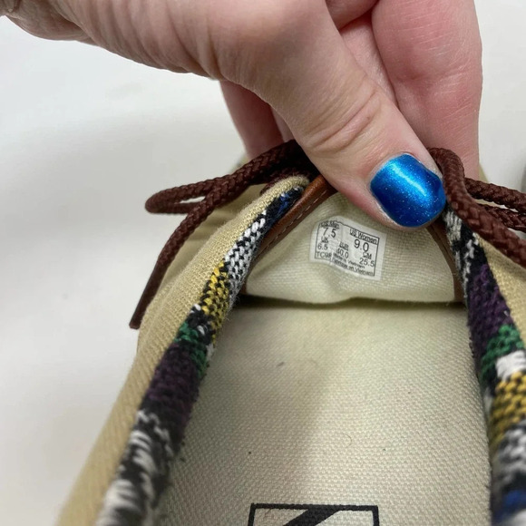 VANS Classic‎ Canvas Tan Aztec Blanket Low Top Sneaker Shoes Size 9 - Picture 8 of 9